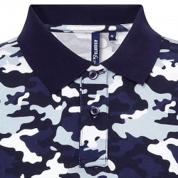 Plain Camo piqué polo Asquith & Fox 200 GSM